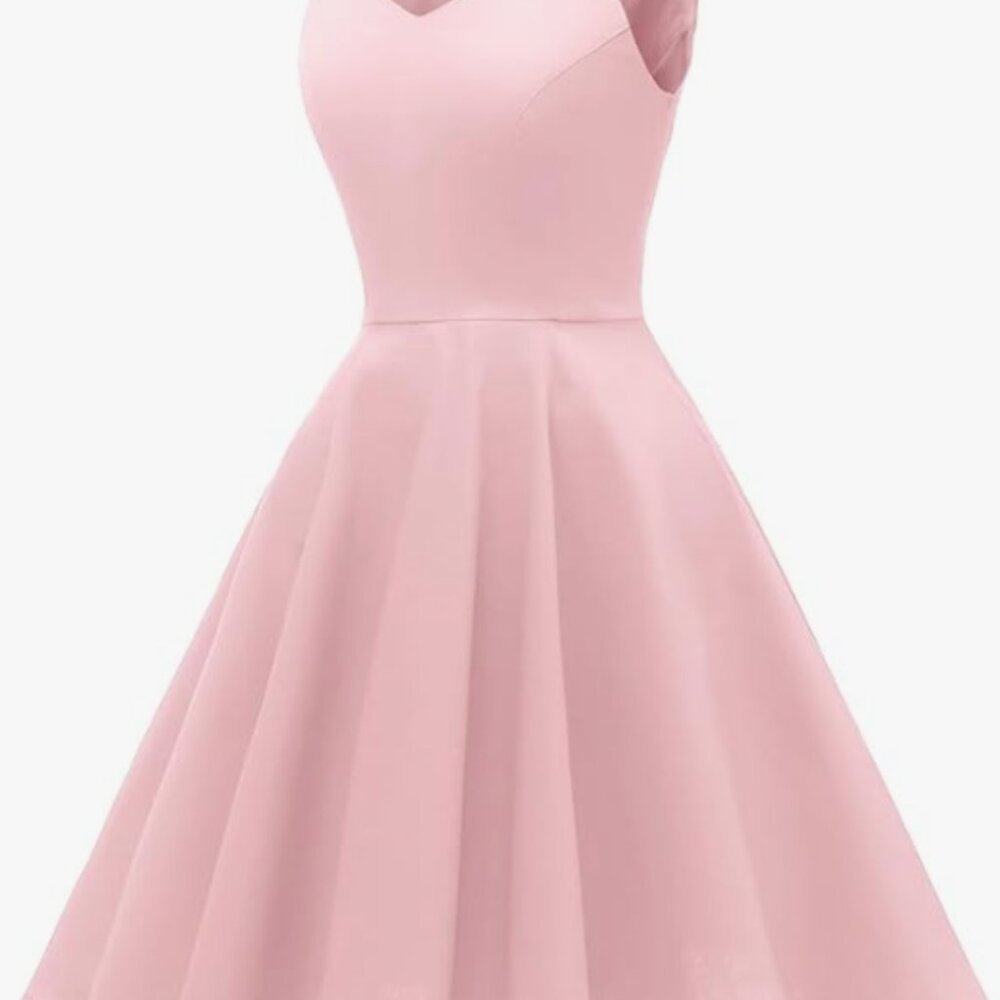 Women's 1950s Retro Vintage Spaghetti Strap Cocktail Swing Dresses Rockabilly - Picture 2 of 6
